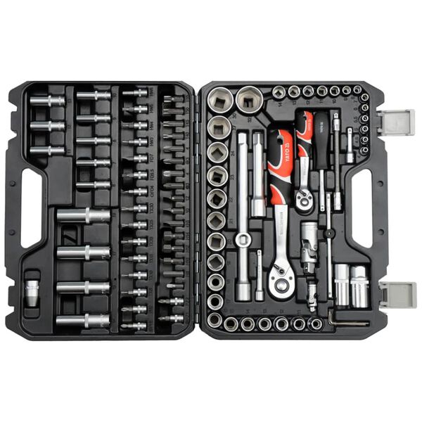 YATO Kit d'outils 94 pcs M&eacute;tal Noir YT-12681