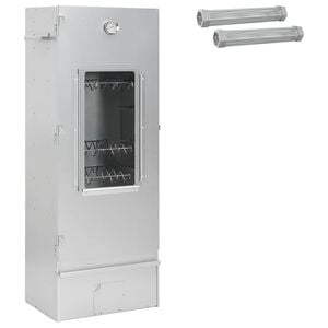 vidaXL Four &agrave; fumer 3 pc 44,5 x 29 x 110 cm Acier galvanis&eacute; Argent&eacute;