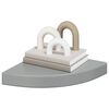 vidaXL &Eacute;tag&egrave;re d'angle flottante Gris brillant 25x25x3,8 cm MDF