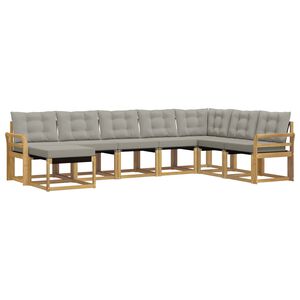 vidaXL Ensemble de canap&eacute;s d'ext&eacute;rieur 8 pc Blanc et gris clair
