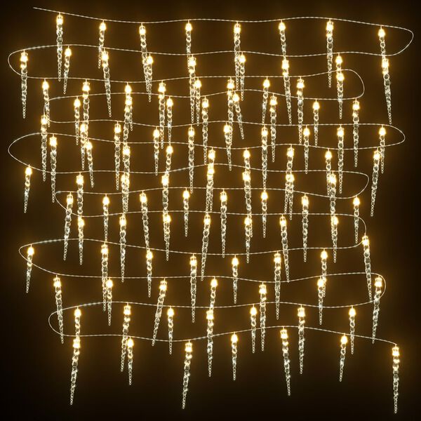 vidaXL Guirlande lumineuse de No&euml;l 100 LED Blanc chaud 10 m Acrylique PVC