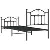 vidaXL Cadre de lit m&eacute;tal sans matelas avec pied de lit noir 90x200 cm
