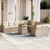 vidaXL Salon de jardin 11 pcs avec coussins beige r&eacute;sine tress&eacute;e