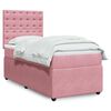 vidaXL Sommier &agrave; lattes de lit avec matelas Rose 90x190 cm Velours