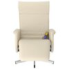 vidaXL Fauteuil inclinable de massage et repose-pieds cr&egrave;me similicuir