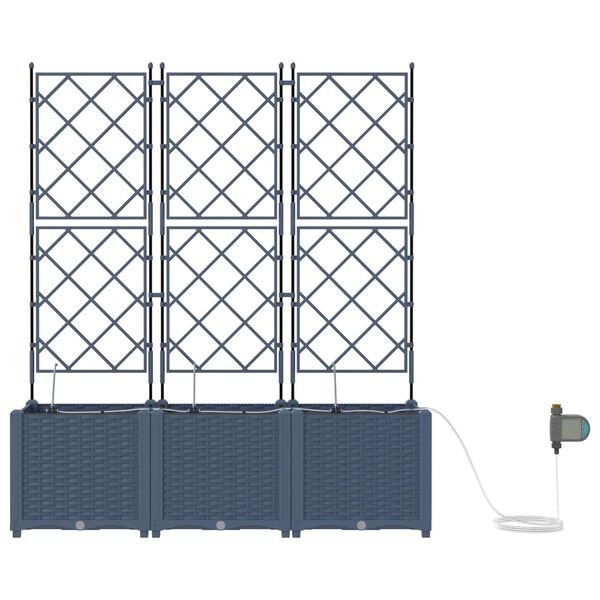 vidaXL Cache-pot de jardin Gris 40 x 40 x 143 cm Acier