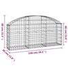 vidaXL Panier de gabions arqu&eacute; 150x30x60/80 cm Fer galvanis&eacute;