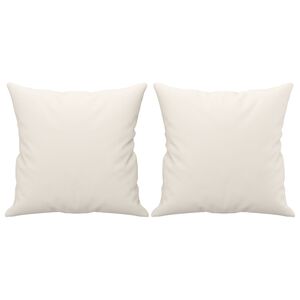 vidaXL Coussins d&eacute;coratifs lot de 2 Cr&egrave;me 40x40 cm Similicuir