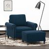 vidaXL Fauteuil avec repose-pied Bleu 60 cm Velours