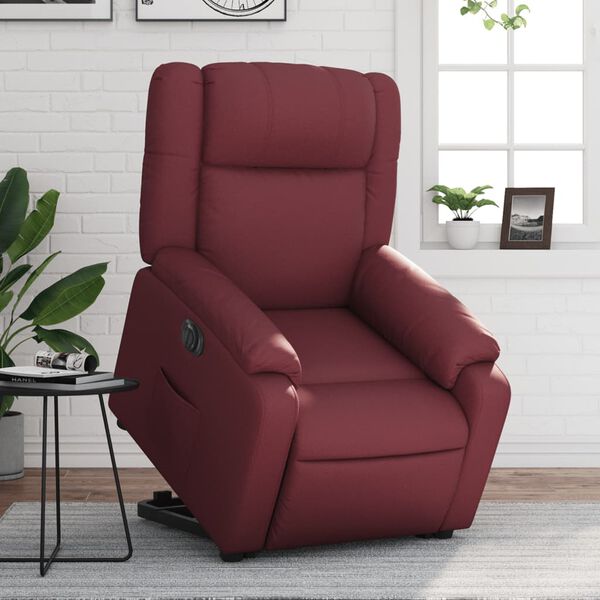 vidaXL Fauteuil inclinable &eacute;lectrique rouge bordeaux similicuir