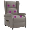 vidaXL Fauteuil inclinable &eacute;lectrique avec dossier en aile Taupe Tissu