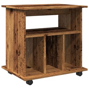 vidaXL Armoire &agrave; roulettes vieux bois 60x45x60 cm bois d'ing&eacute;nierie