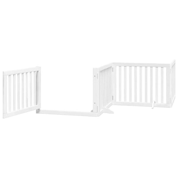 vidaXL Barri&egrave;re pour chien porte pliable 8panneaux blanc bois peuplier