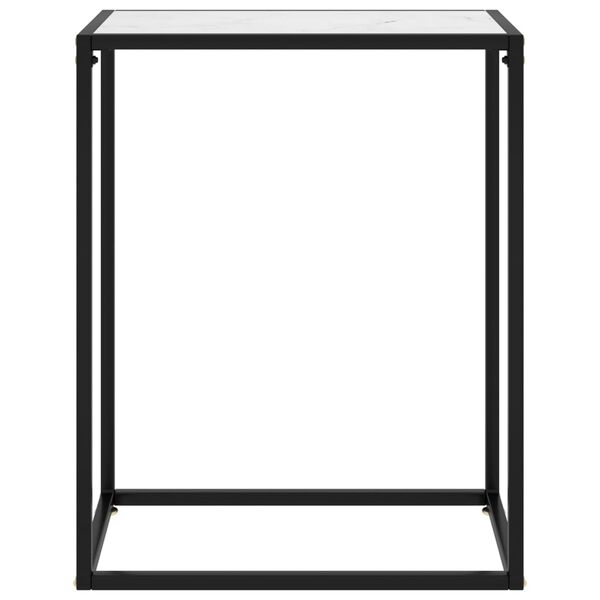 vidaXL Table console Blanc 60x35x75 cm Verre tremp&eacute;
