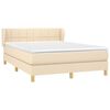 vidaXL Sommier &agrave; lattes de lit avec matelas Cr&egrave;me 140x200 cm Tissu