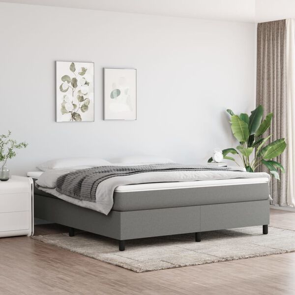 vidaXL Cadre de lit gris fonc&eacute; 160x200 cm tissu