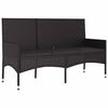 vidaXL Salon de jardin 4 pcs avec coussins Noir R&eacute;sine tress&eacute;e