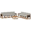 vidaXL Ensemble de canap&eacute;s d'ext&eacute;rieur 9 pc Naturel et gris clair
