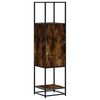 vidaXL Buffet haut ch&ecirc;ne fum&eacute; 35,5x35x139 cm bois d'ing&eacute;nierie m&eacute;tal