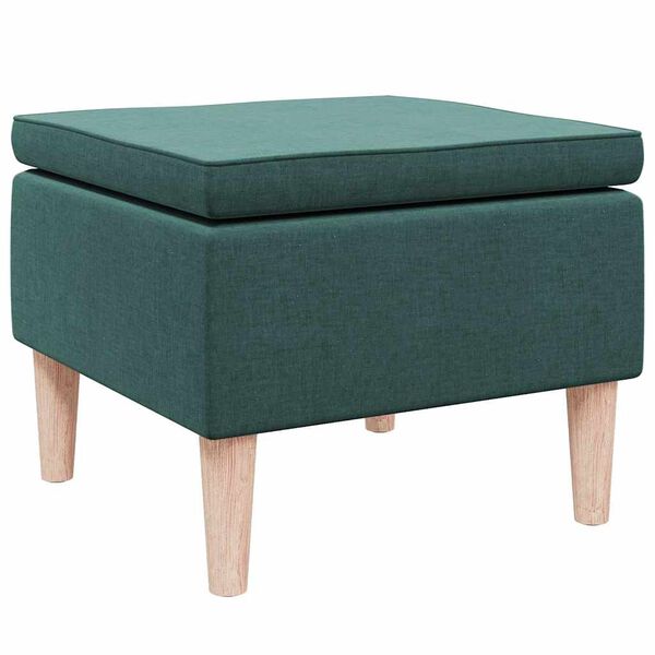 vidaXL Tabouret avec pieds en bois Vert foncé Tissu