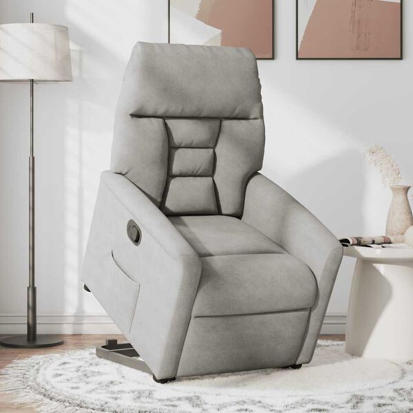 vidaXL Fauteuil inclinable gris clair tissu microfibre