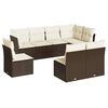 vidaXL Salon de jardin 8 pcs avec coussins marron r&eacute;sine tress&eacute;e