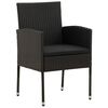 vidaXL Mobilier &agrave; d&icirc;ner d'ext&eacute;rieur 7 pcs R&eacute;sine tress&eacute;e Noir