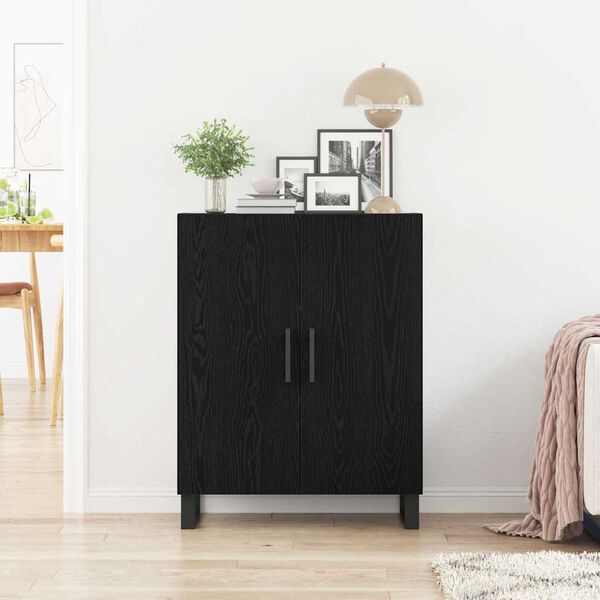 vidaXL Buffet Ch&ecirc;ne noir 69,5 x 34 x 90 cm Bois d'ing&eacute;nierie