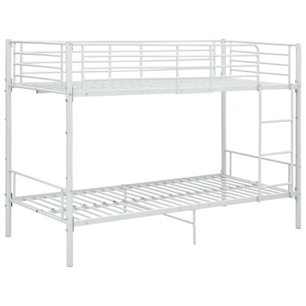 vidaXL Lit superposé sans matelas blanc métal 90x200 cm