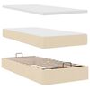 vidaXL Cadre de lit ottoman avec matelas cr&egrave;me 80x200 cm tissu