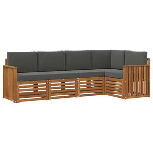 vidaXL Ensemble de canap&eacute;s d'ext&eacute;rieur 5 pc Naturel et Anthracite
