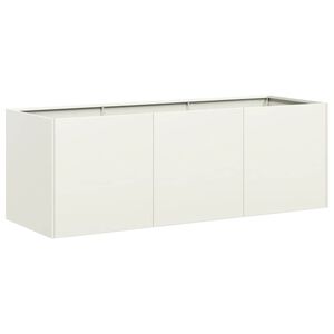 vidaXL Jardini&egrave;re blanc 120x40x40 cm acier lamin&eacute; &agrave; froid