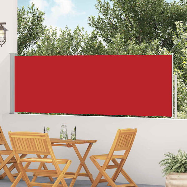 vidaXL Auvent lat&eacute;ral r&eacute;tractable de patio 100x500 cm Rouge