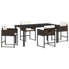vidaXL Ensemble de salle &agrave; manger pour jardin 5 pcs Marron polyrotin