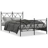 vidaXL Cadre de lit métal sans matelas avec pied de lit noir 120x190cm