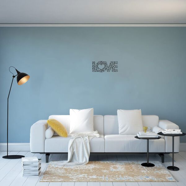 Homemania D&eacute;coration murale Mot Love 50x20 cm Acier Noir