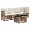 vidaXL Ensemble de canap&eacute; de jardin 5 pc Beige polyrotin
