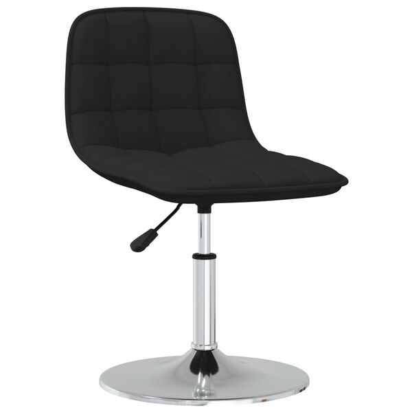 vidaXL Chaise pivotante de salle &agrave; manger Noir Tissu