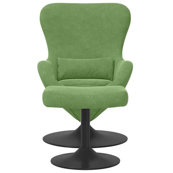 vidaXL Chaise &OElig;uf avec Pouf Vert clair Velours