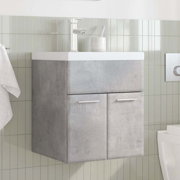 vidaXL Ensemble de meubles de salle de bain 2 pcs gris b&eacute;ton