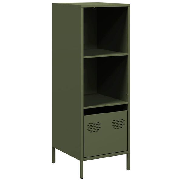 vidaXL Buffet vert olive 35x39x103,5 cm acier