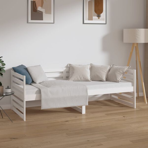 vidaXL Lit de jour sans matelas blanc 80x200 cm bois de pin massif