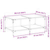 vidaXL Table basse avec dessus en verre transparent 98,5x50x40cm acier