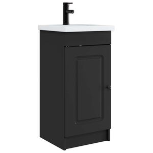 vidaXL Meuble de salle de bain avec &eacute;vier Noir 42 x 40 x 84,5 cm