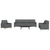 vidaXL Ensemble de canap&eacute;s 3 pcs gris fonc&eacute; tissu