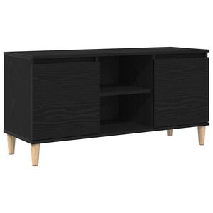 vidaXL Meuble TV 102 x 35 x 50 cm Ch&ecirc;ne noir Bois d'ing&eacute;nierie