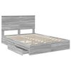 vidaXL Lit de Rangement Gris Sonoma 150 x 200 cm Bois d'ingénierie