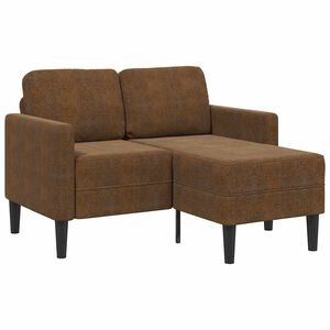 vidaXL Canap&eacute; 2 places avec m&eacute;ridienne en L marron 125 cm similicuir