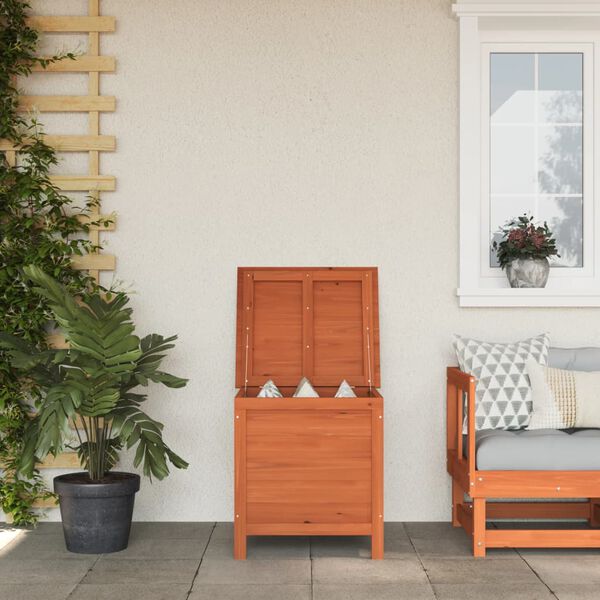 vidaXL Bo&icirc;te de rangement jardin marron 50x49x56,5cm bois massif sapin