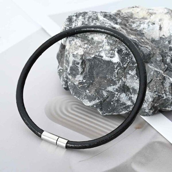 vidaXL Corde en Cuir Noir &Oslash;4 mm x 50 m Cuir